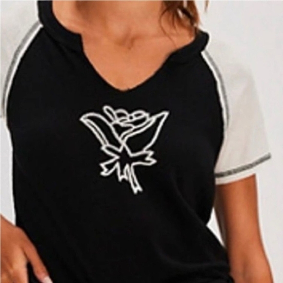 FREE PEOPLE | Embroidered Raglan Tee - Picture 4 of 12